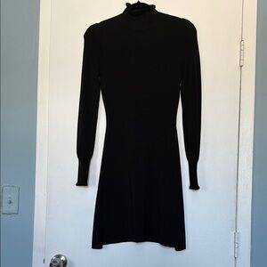 Elegant Black Long-Sleeve Dress